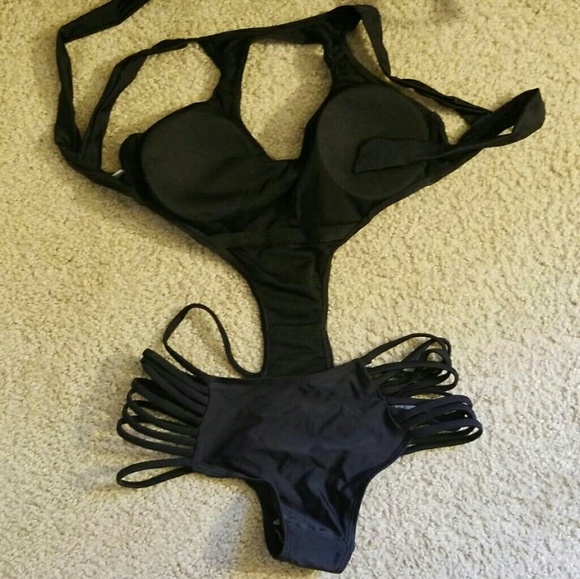 Sexy One piece Bathing Suit Women Black Swimsuit P - Picture 6 of 6
